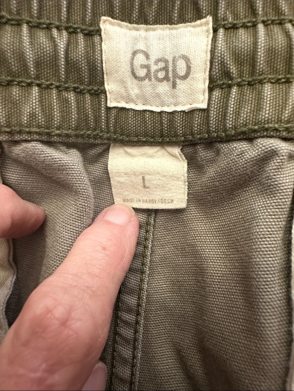 Gap Men's Olive Green Drawstring Jogger Pants large - Picture 5 of 5